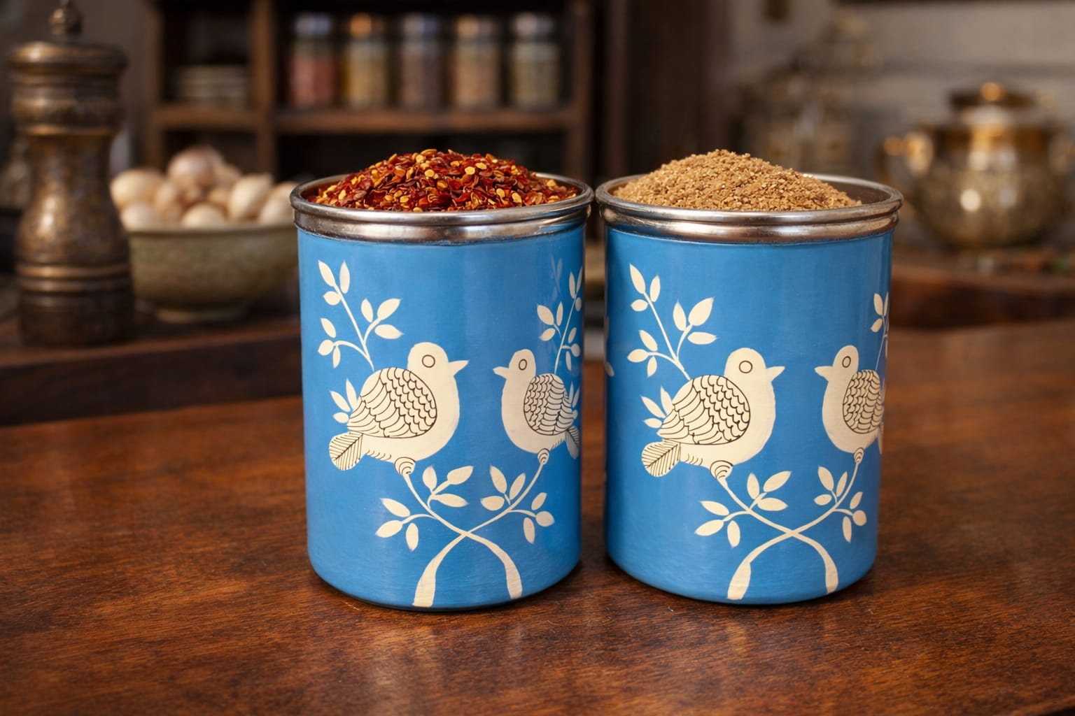 Steel Canister Sets, Canister sets, hand painted canister set, food storage box ,stainless steel food storage box,floral kashmiri design COOKIE TIN